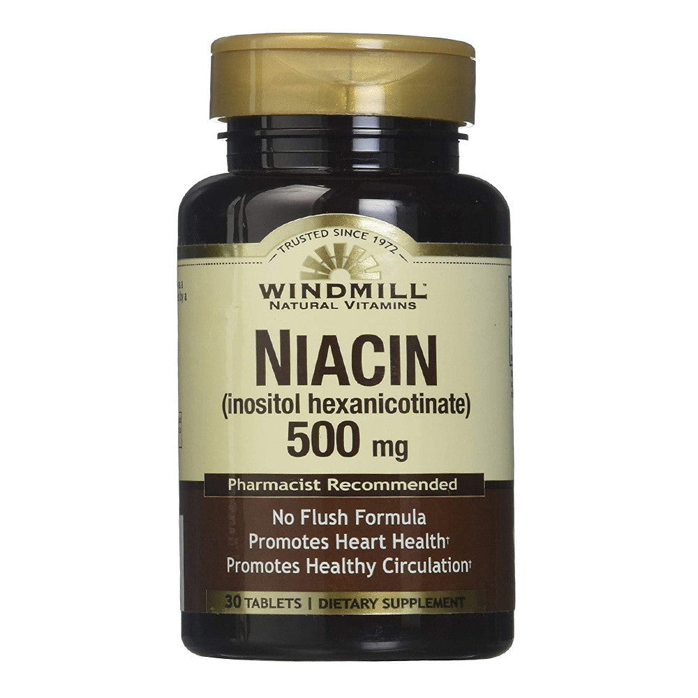 Windmill No Flush Niacin 500 Mg Tablets - 30 Ea